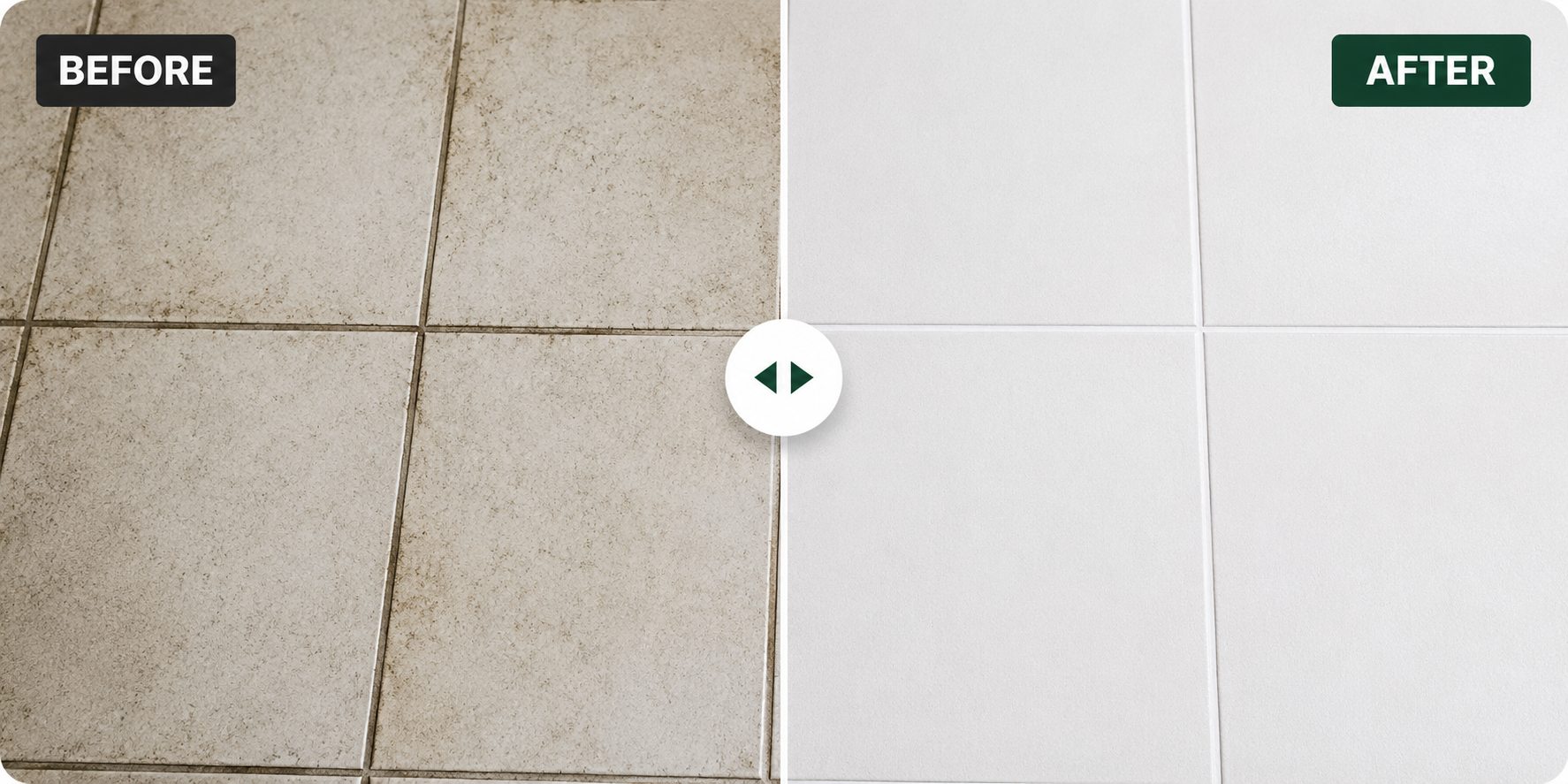 Before and after tile cleaning results
